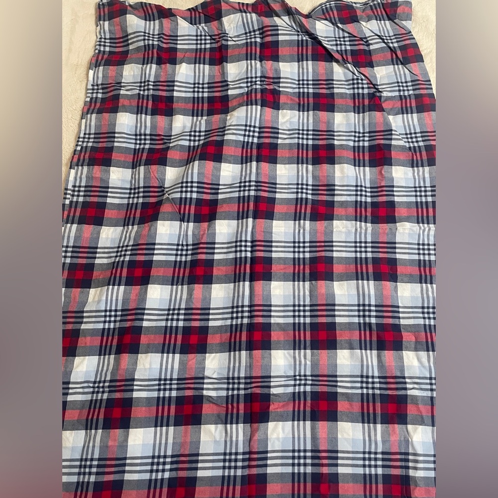 Pottery Barn Kids Red, Navy & White Plaid Toddler Duvet cover